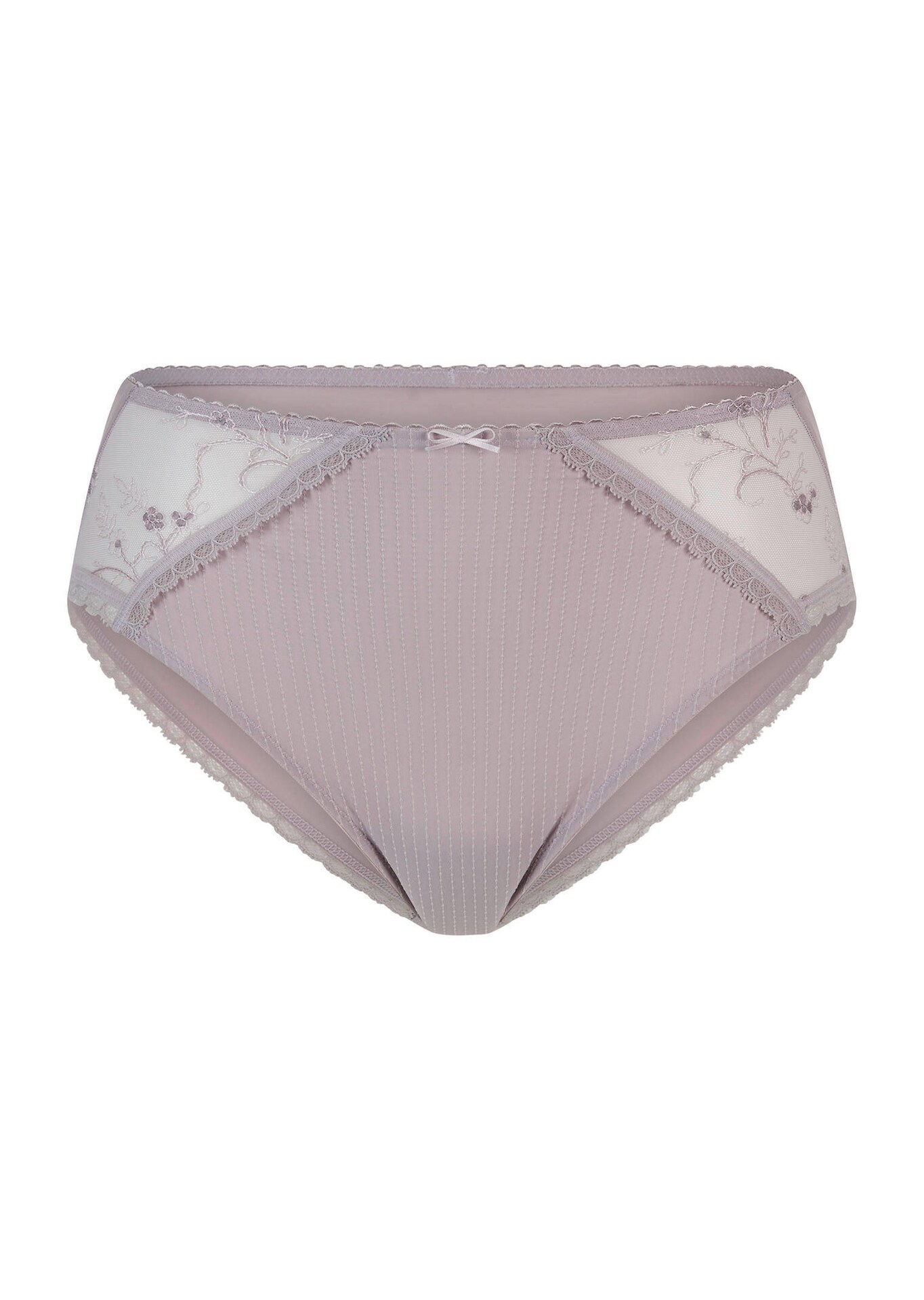 Slip taille haute avec empiècement en dentelle