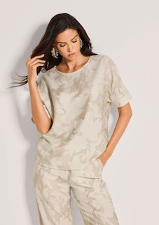 Bluse mit floralem Print und Crash-Struktur thumbnail 2