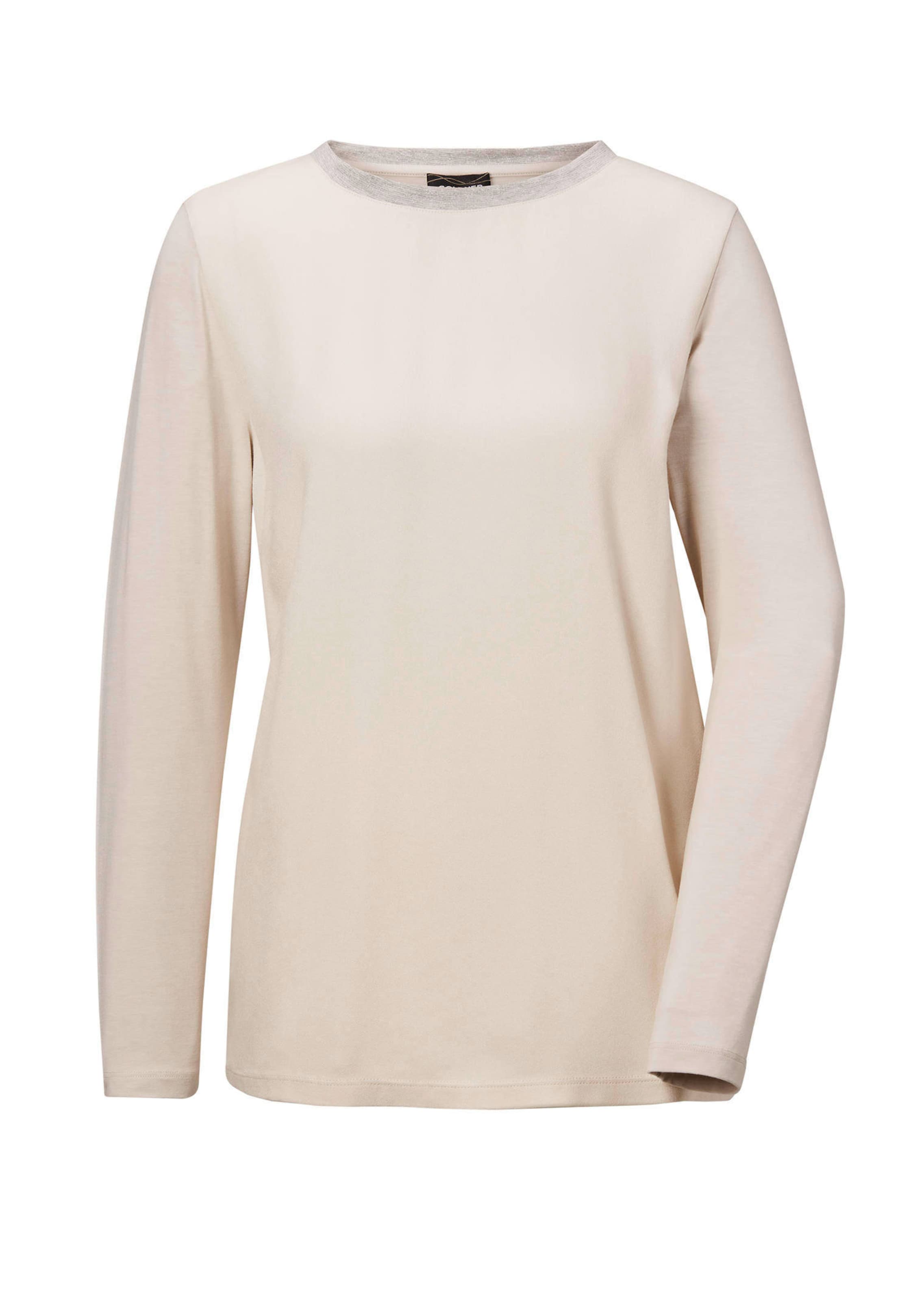Blusenshirt mit schimmernder Ausschnittblende