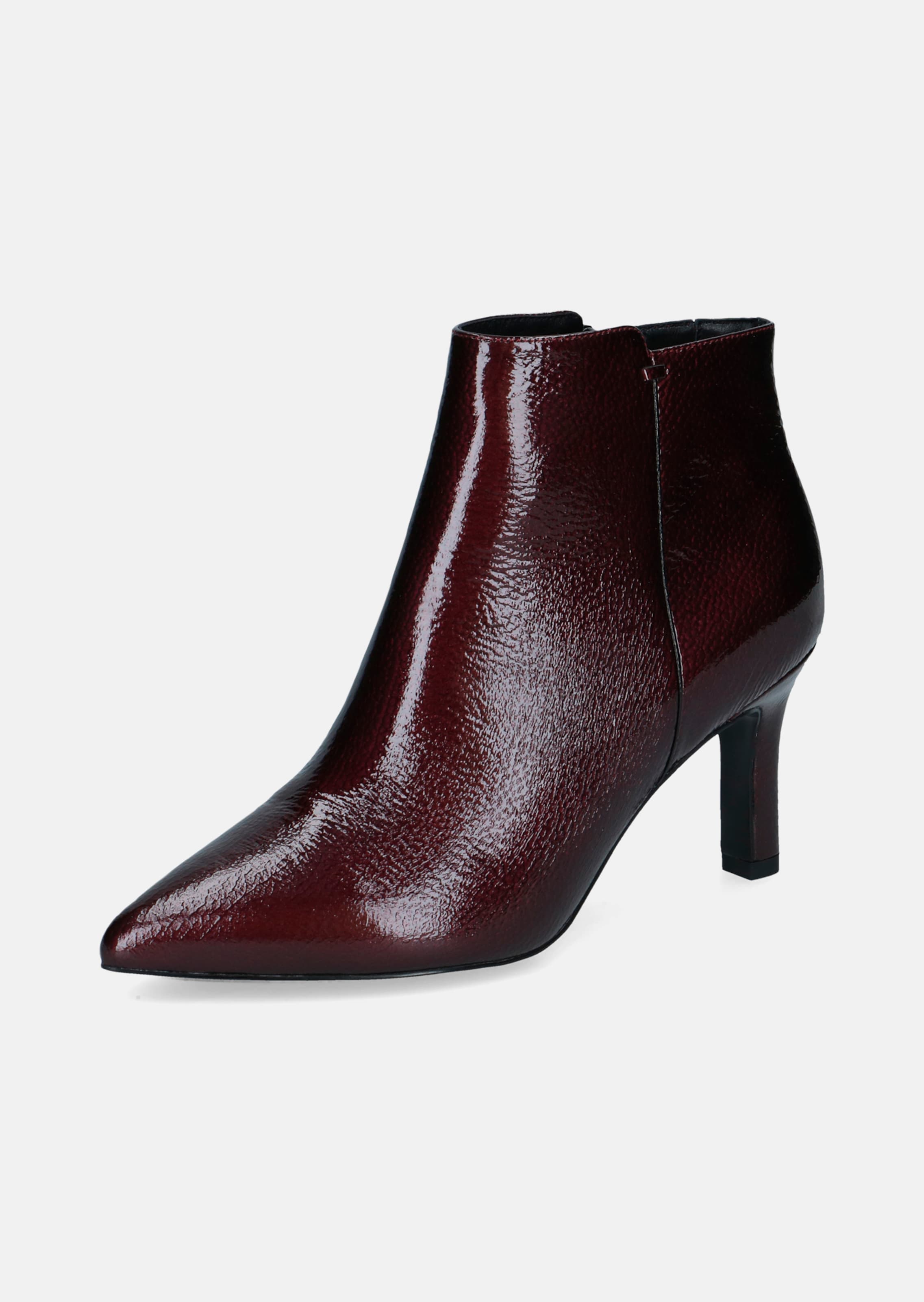 Stiefeletten aus Leder in Lackoptik
