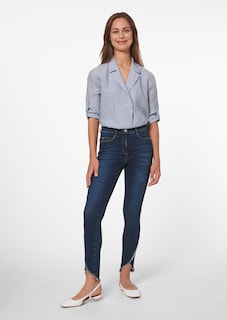 Slim-fit jeans with frayed hem thumbnail 3