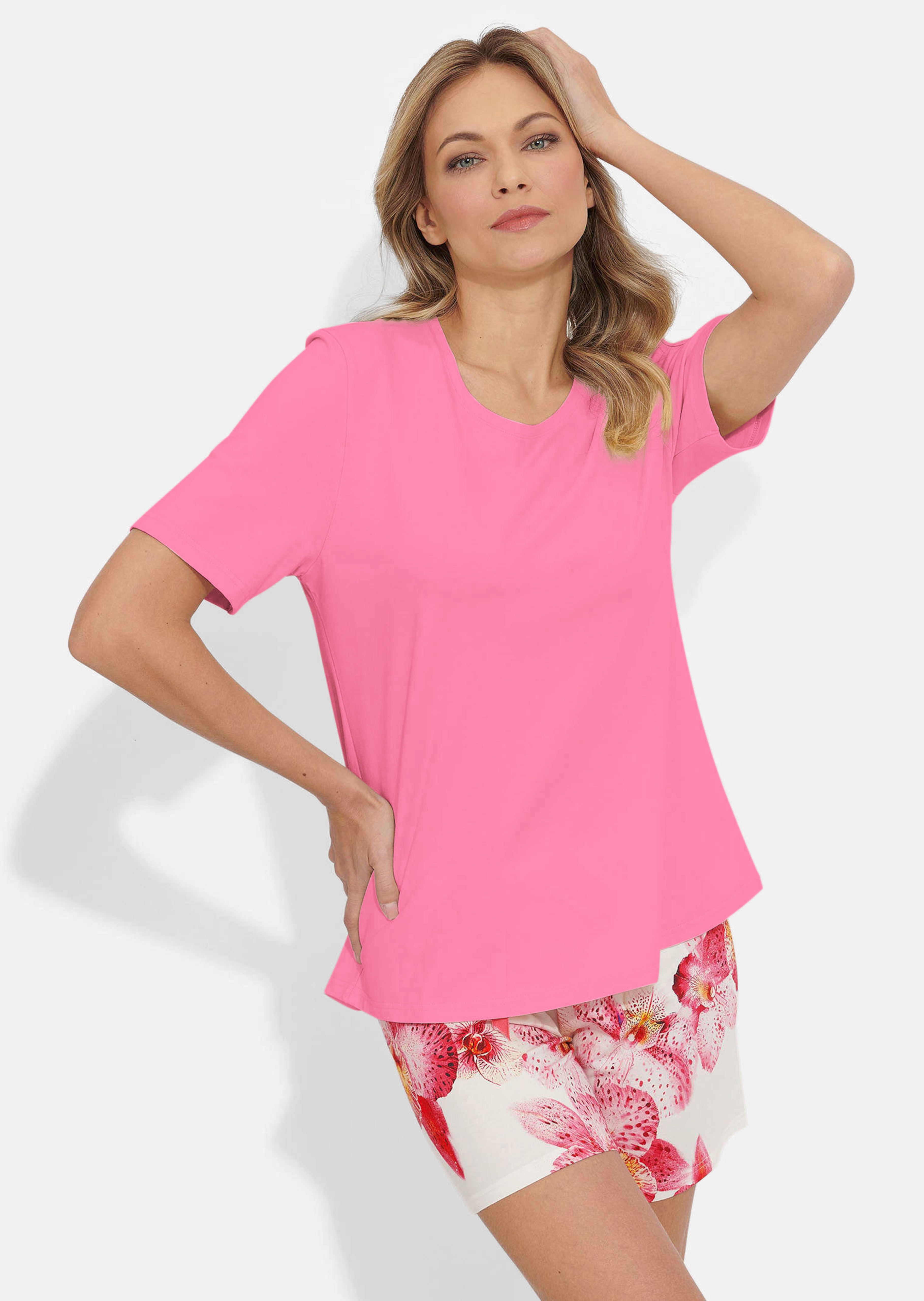 Pyjashort avec imprimé fleuri féminin