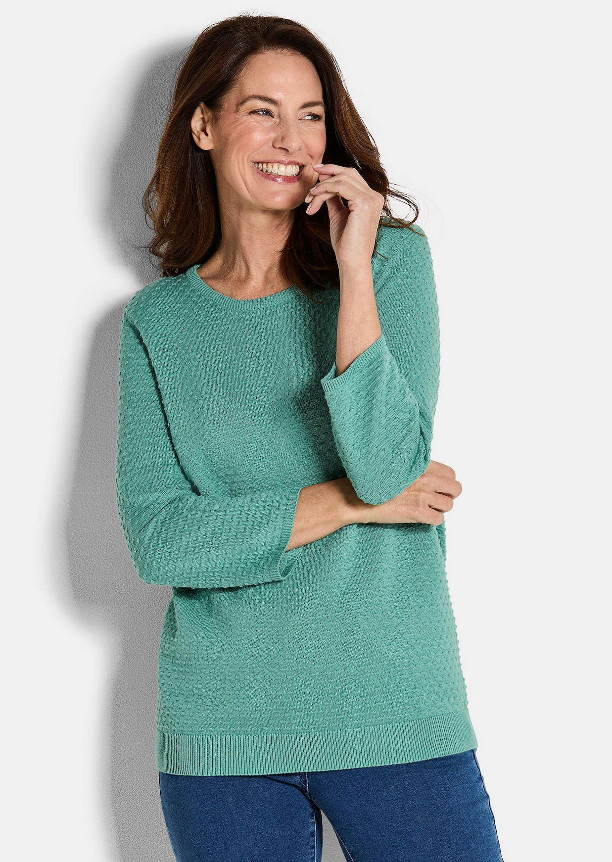 Strickpullover mit Pünktchenmuster