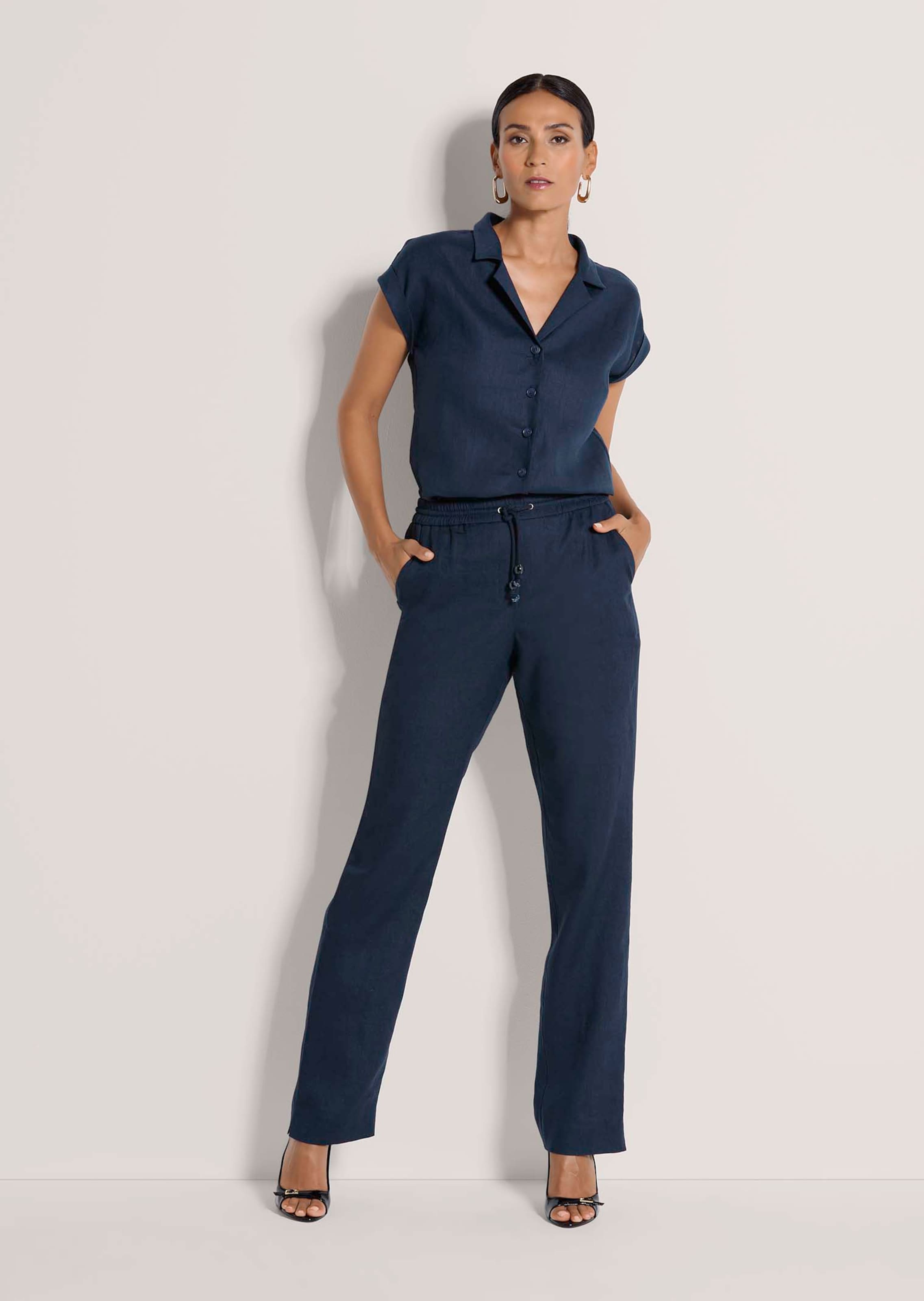 Pantalon en lin avec passant tunnel thumbnail 3