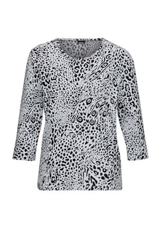 Viskoseshirt mit kontraststarkem Animal Print thumbnail 6