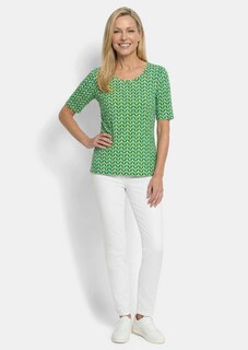 Viskoseshirt mit geometrischem Minimal-Print thumbnail 2