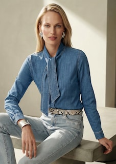 Jeansbluse mit Schluppe thumbnail 1