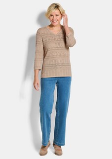 Leichter Strickpullover mit Ajourmuster thumbnail 2