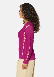 Strickpullover mit Cut-Outs und V-Ausschnitt thumbnail 4