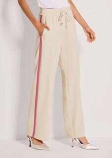 Pantalon avec bande latérale et effet crêpe thumbnail 2