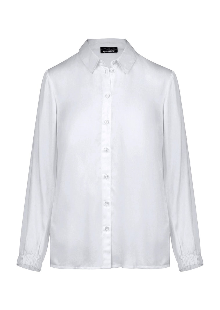 Bluse aus Viskose-Satin mit Gummibündchen