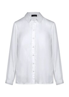Viscose satijnen blouse met elastische manchetten thumbnail 6