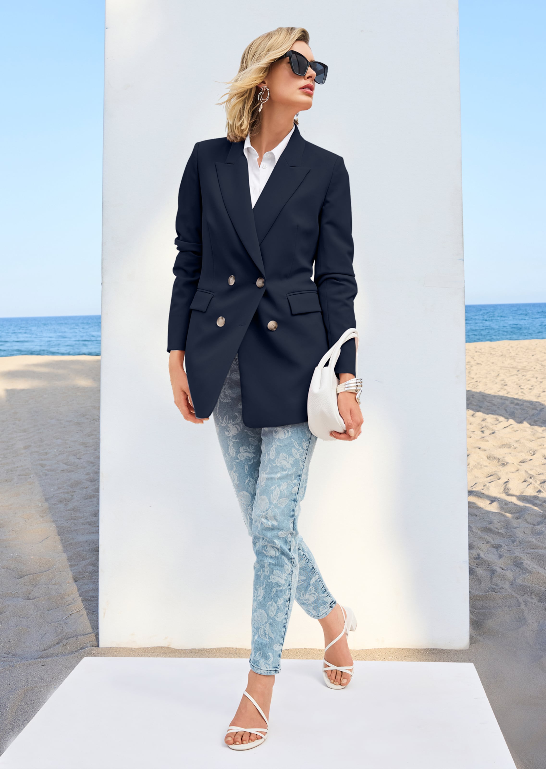 Zweireihiger Longblazer mit Futter