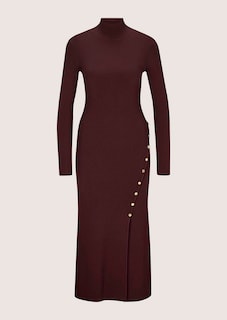 Figurbetontes Strickkleid mit Zierknöpfen und Schlitz thumbnail 7