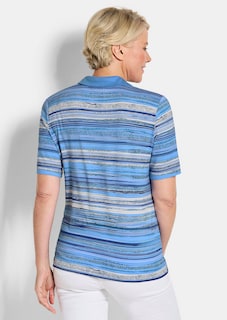 Polo à rayures en jersey de viscose thumbnail 3