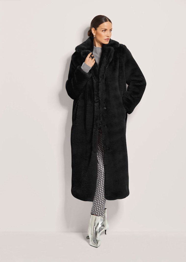 Long faux fur coat