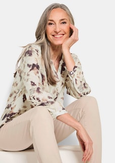 Gedessineerde blouse met unieke print thumbnail 4