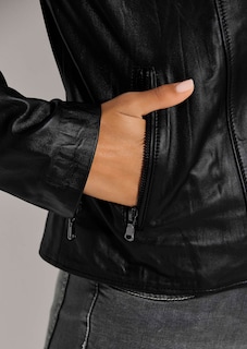 Biker-Jacke aus Lammnappa-Leder thumbnail 6