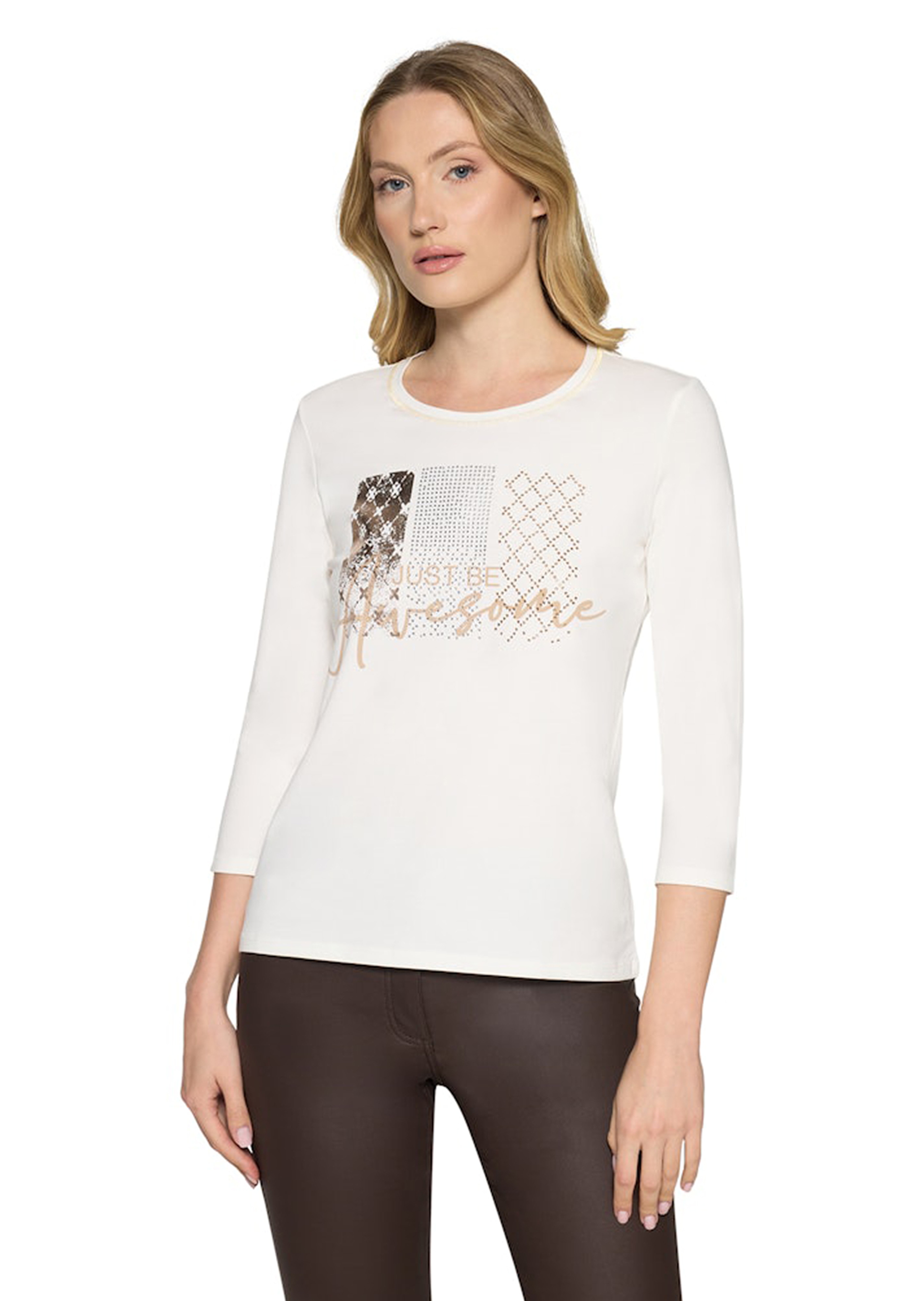 T-shirt en jersey avec imprimé scintillant, devant