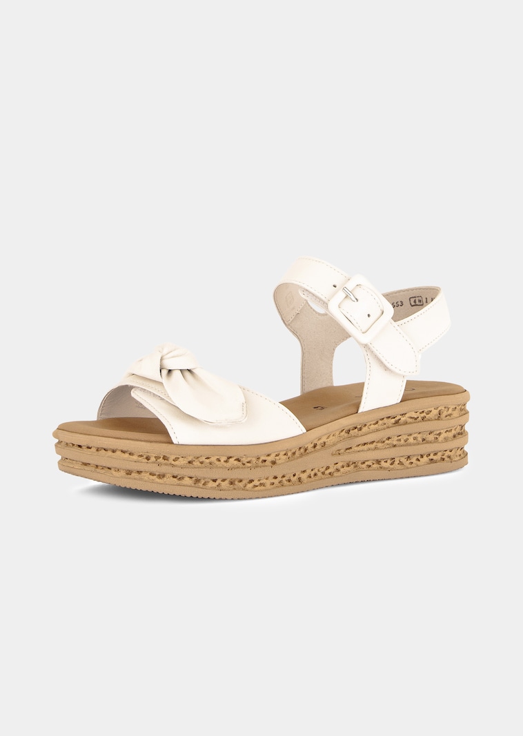 Sandales compensées en cuir véritable