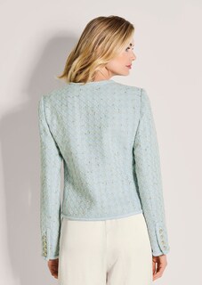 Tweed-Blazer mit Glanzgarn und Schmuckkante thumbnail 4