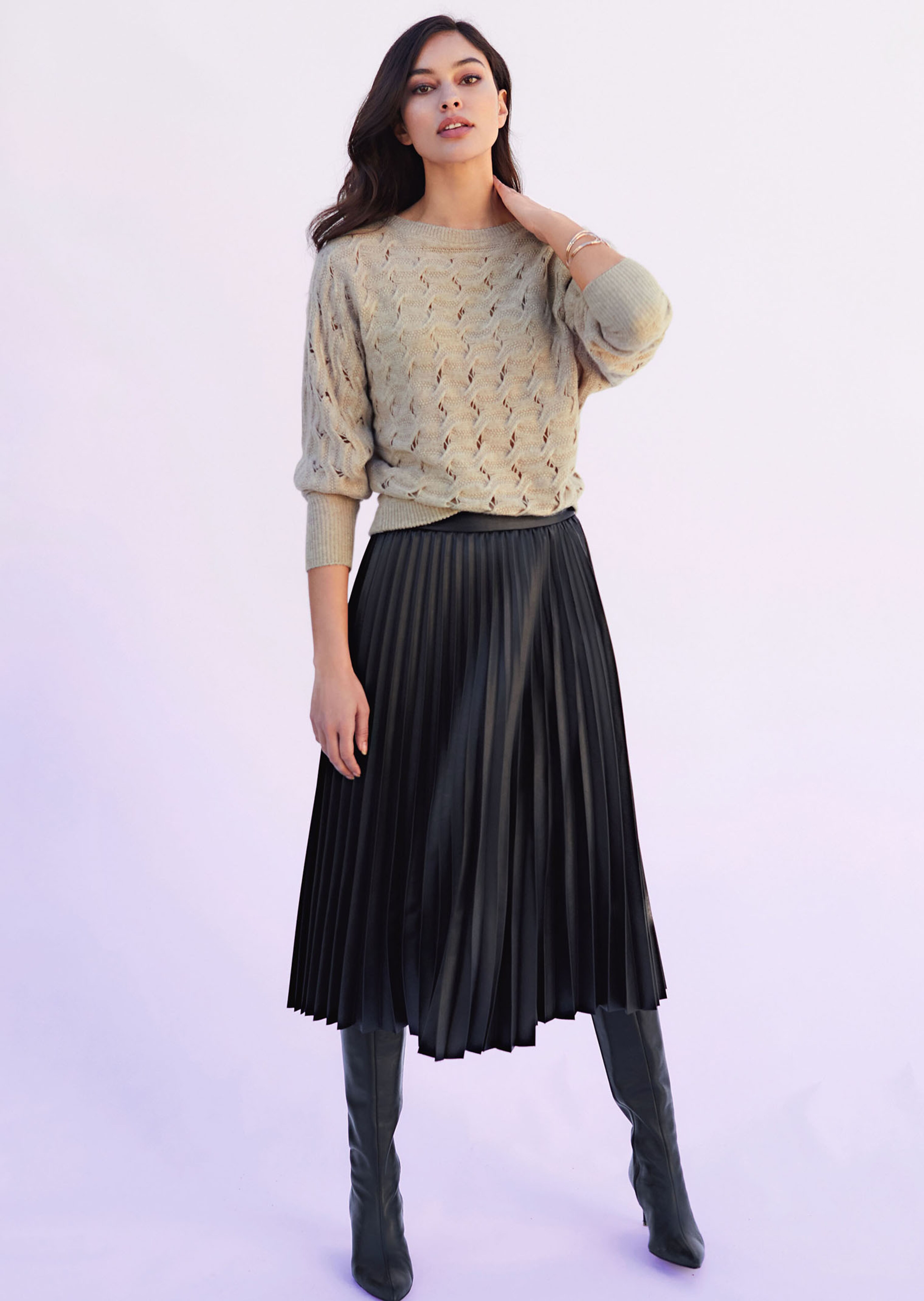 TALBOT RUNHOF X MADELEINE Ajourpullover mit Zopfmuster