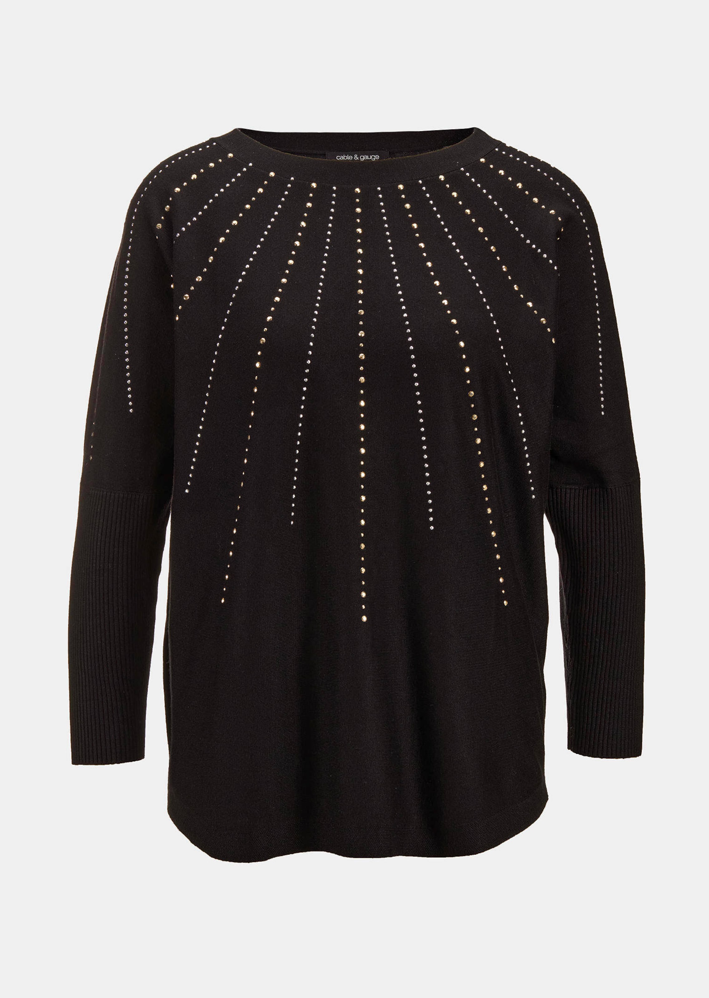 Elegantes Shirt mit Metallic-Strasssteinen