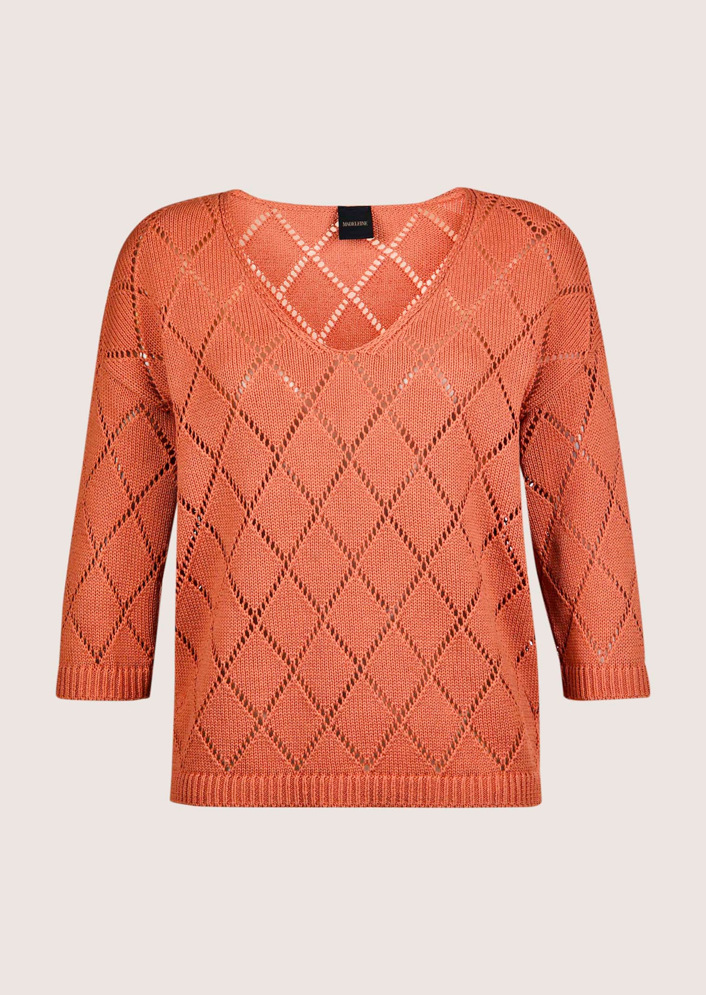 V-Pullover mit Pointelle-Muste thumbnail 7