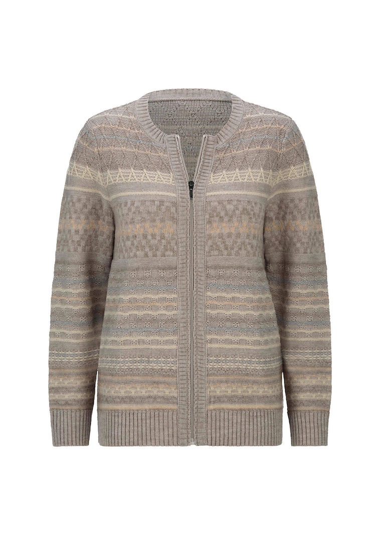 Warme Strickjacke mit Reissverschluss