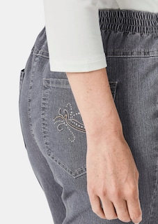 Edel geschmückte Jeansschlupfhose thumbnail 5