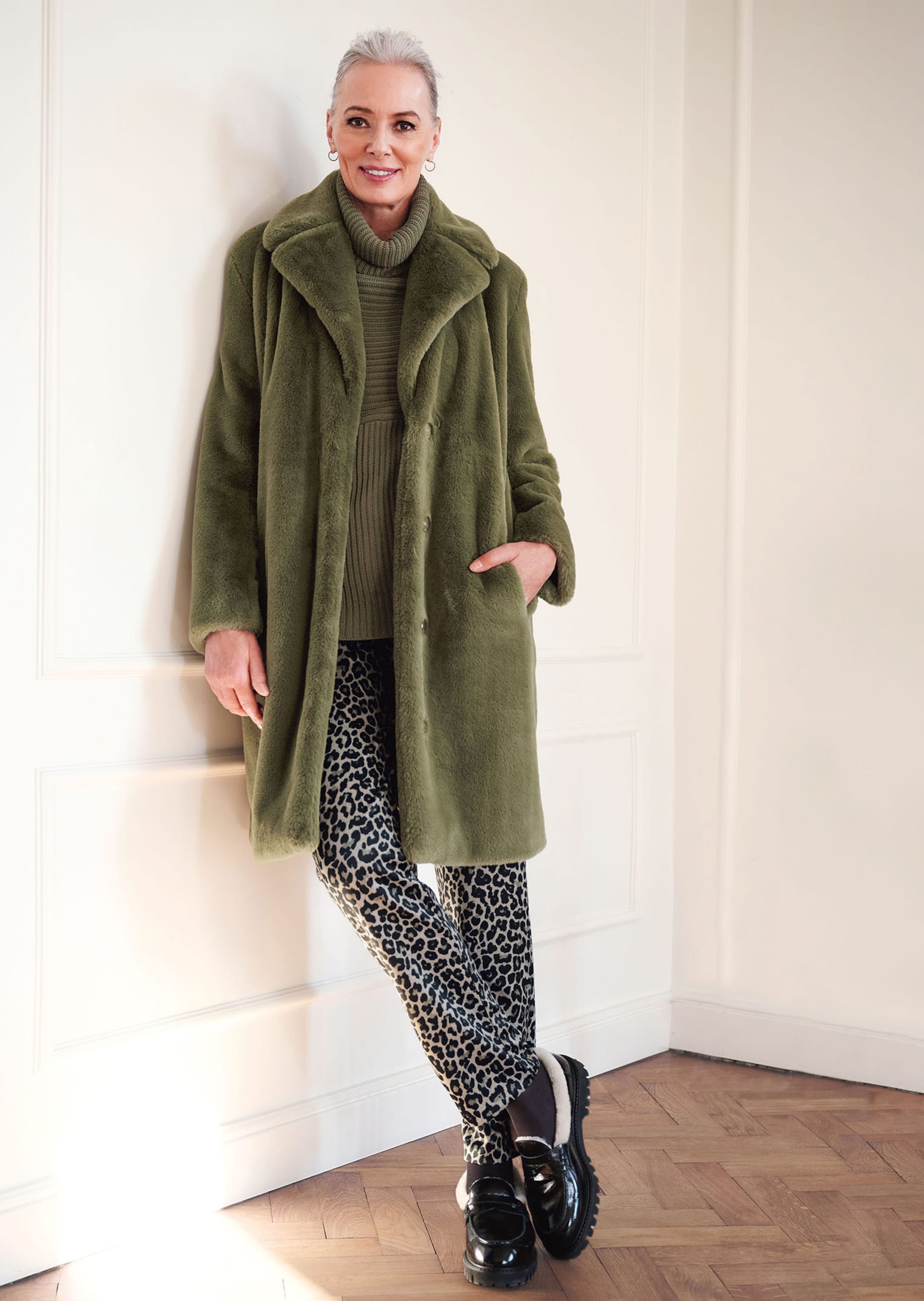 Penny Loafer mit Fellbesatz