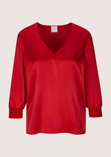 Blouseshirt van stretchzijde met een V-hals thumbnail 7