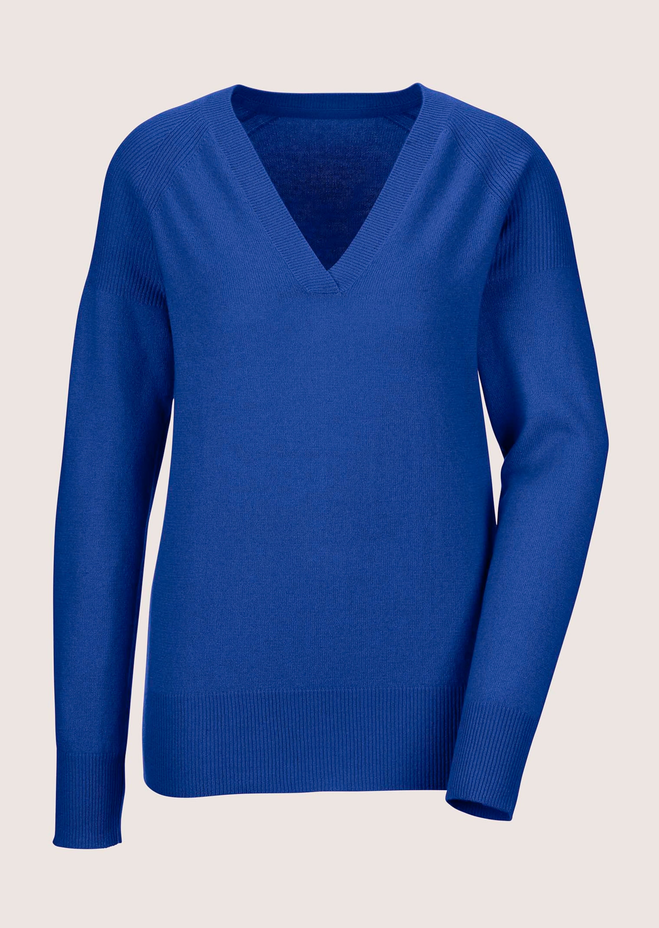 Kaschmir-Pullover mit Rippdetails