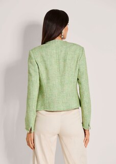 Tweed blazer with fringed edges and subtle shimmer thumbnail 4