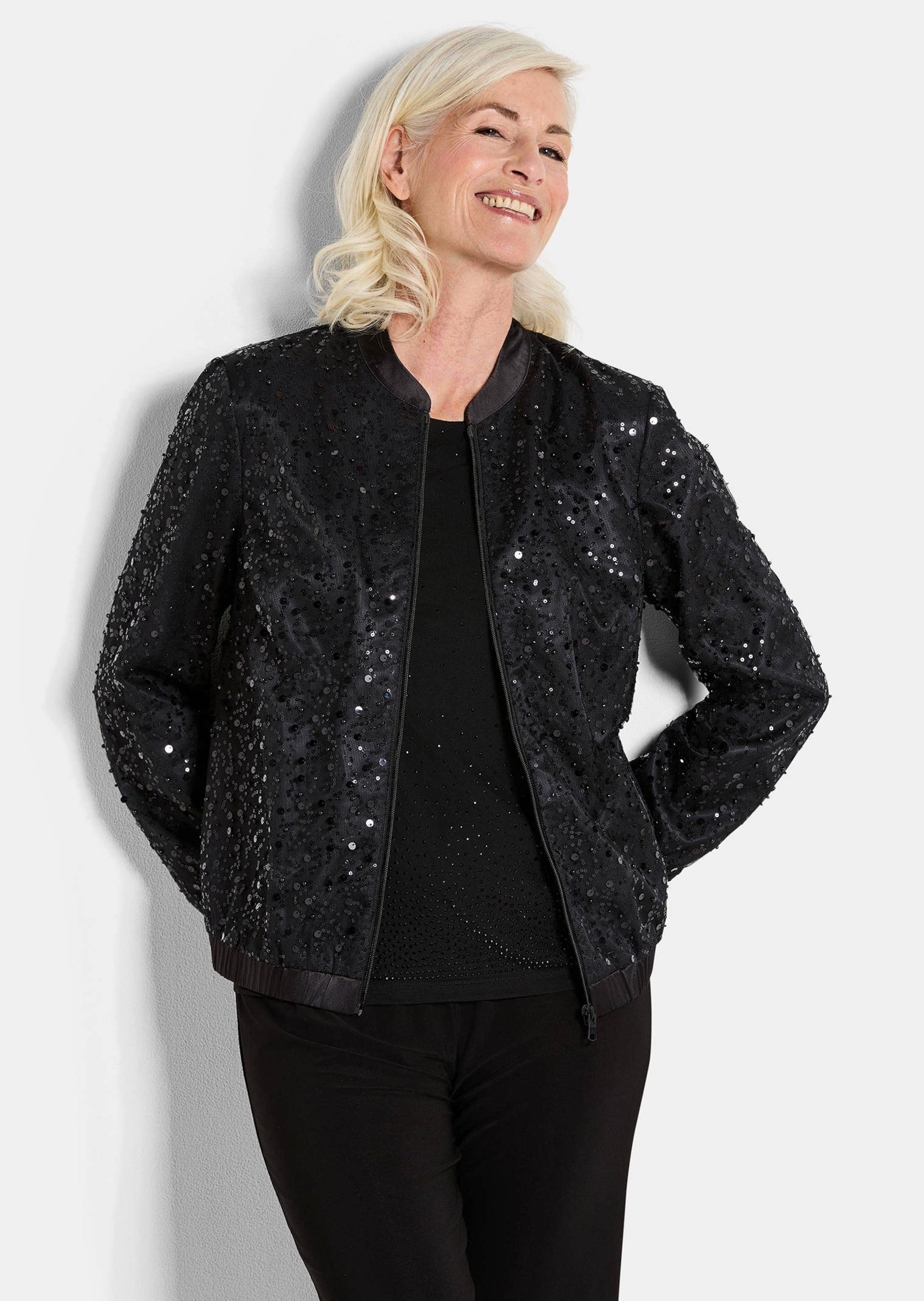 Elegante blouson met kralen en pailletten