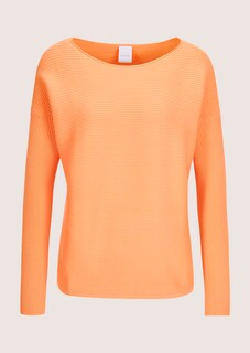 Quergerippter Strick-Pullover mit langen Ärmeln thumbnail 7