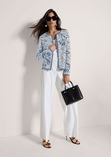 Blazer en maille à imprimé jacquard et zip thumbnail 5