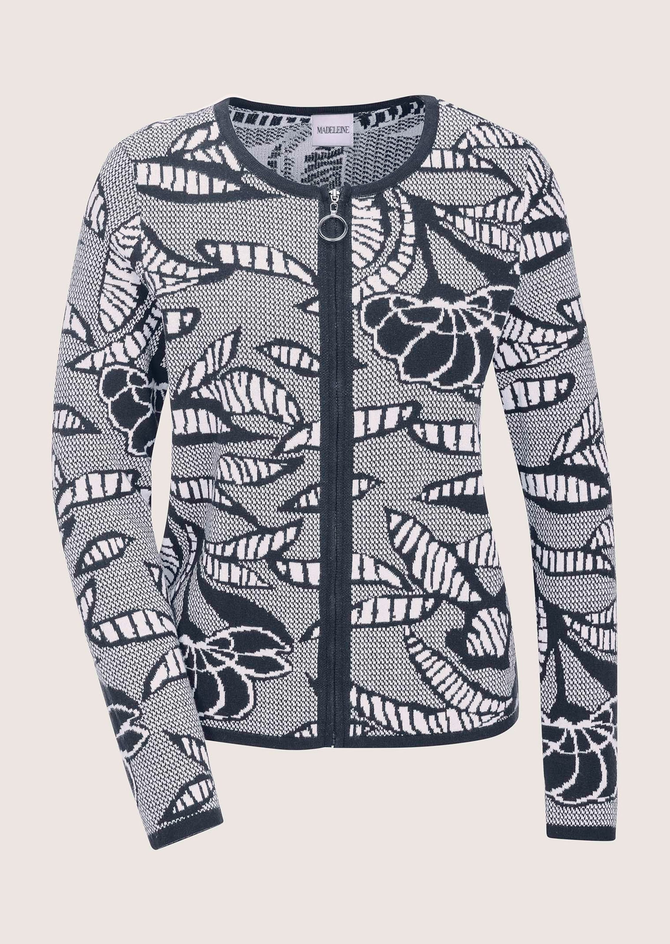Jacquard knitted blazer with zip