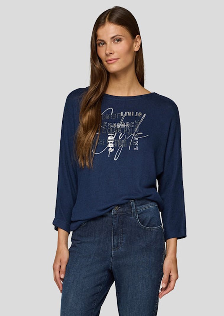Doux T-shirt avec imprimé lettrage