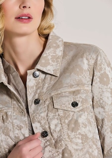 Kurze Jeansjacke mit Jacquard-Muster thumbnail 6