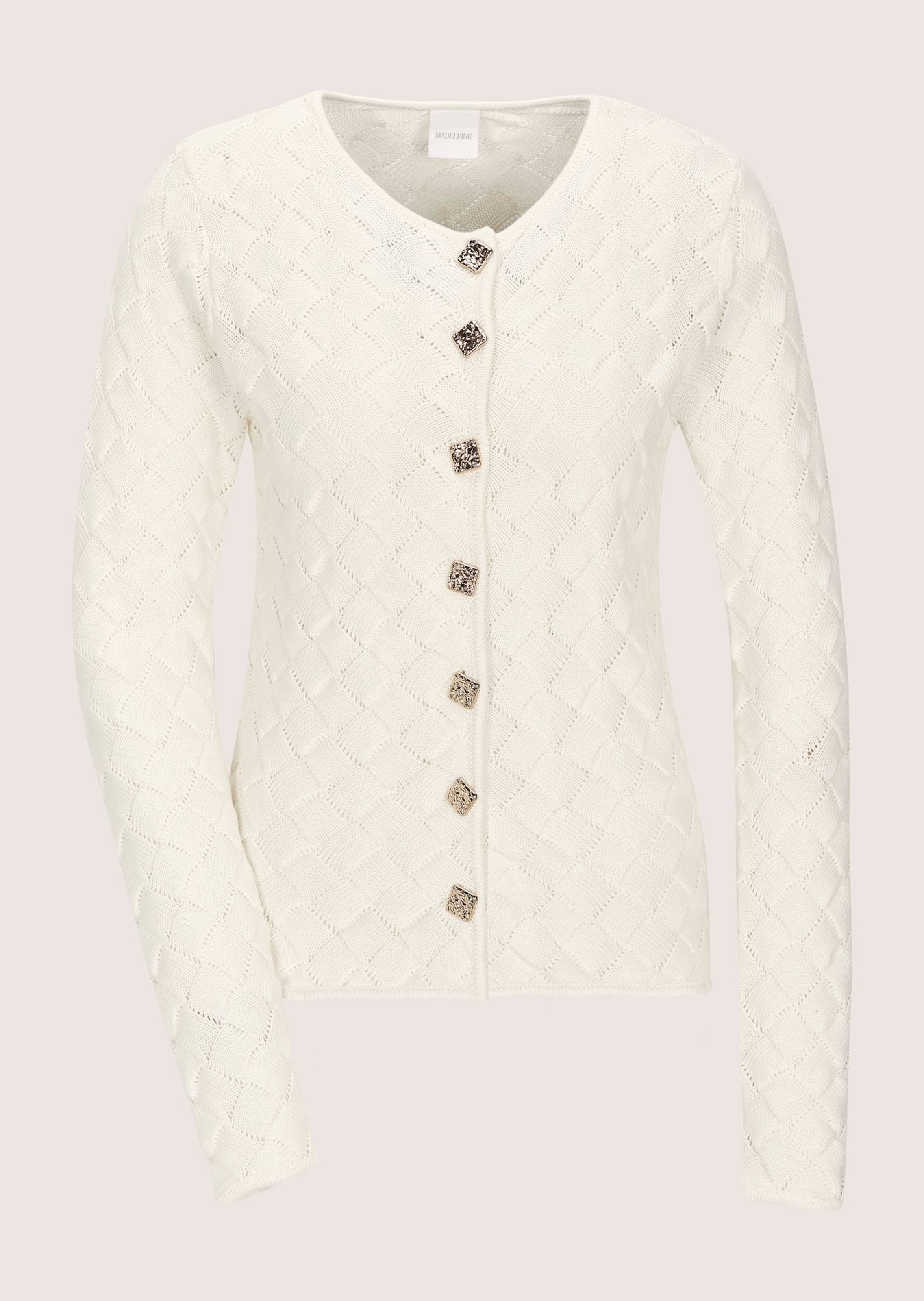 Cotton knit blazer with textured pattern