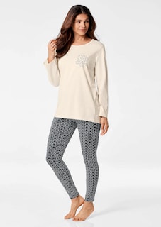 Baumwoll-Pyjama mit schmaler Hose thumbnail 1