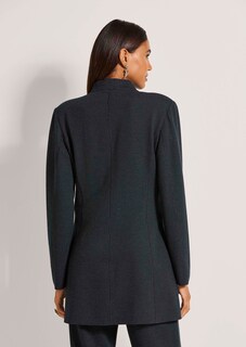 Longline blazer with subtle pinstripes thumbnail 4