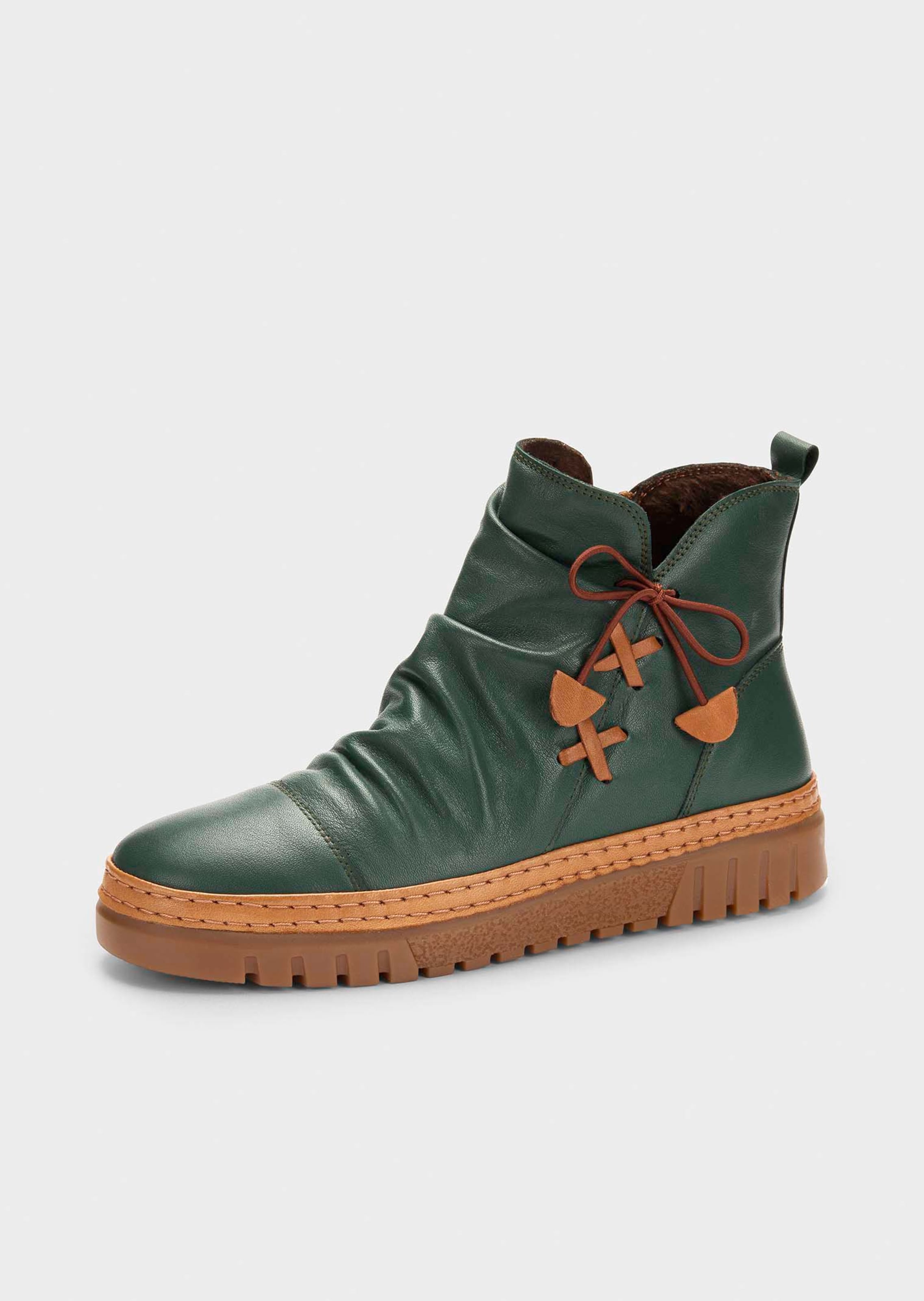 Stiefeletten aus Leder mit Zierschleife