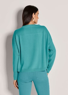 Kurzer Oversize-Pullover mit Kaschmir thumbnail 4