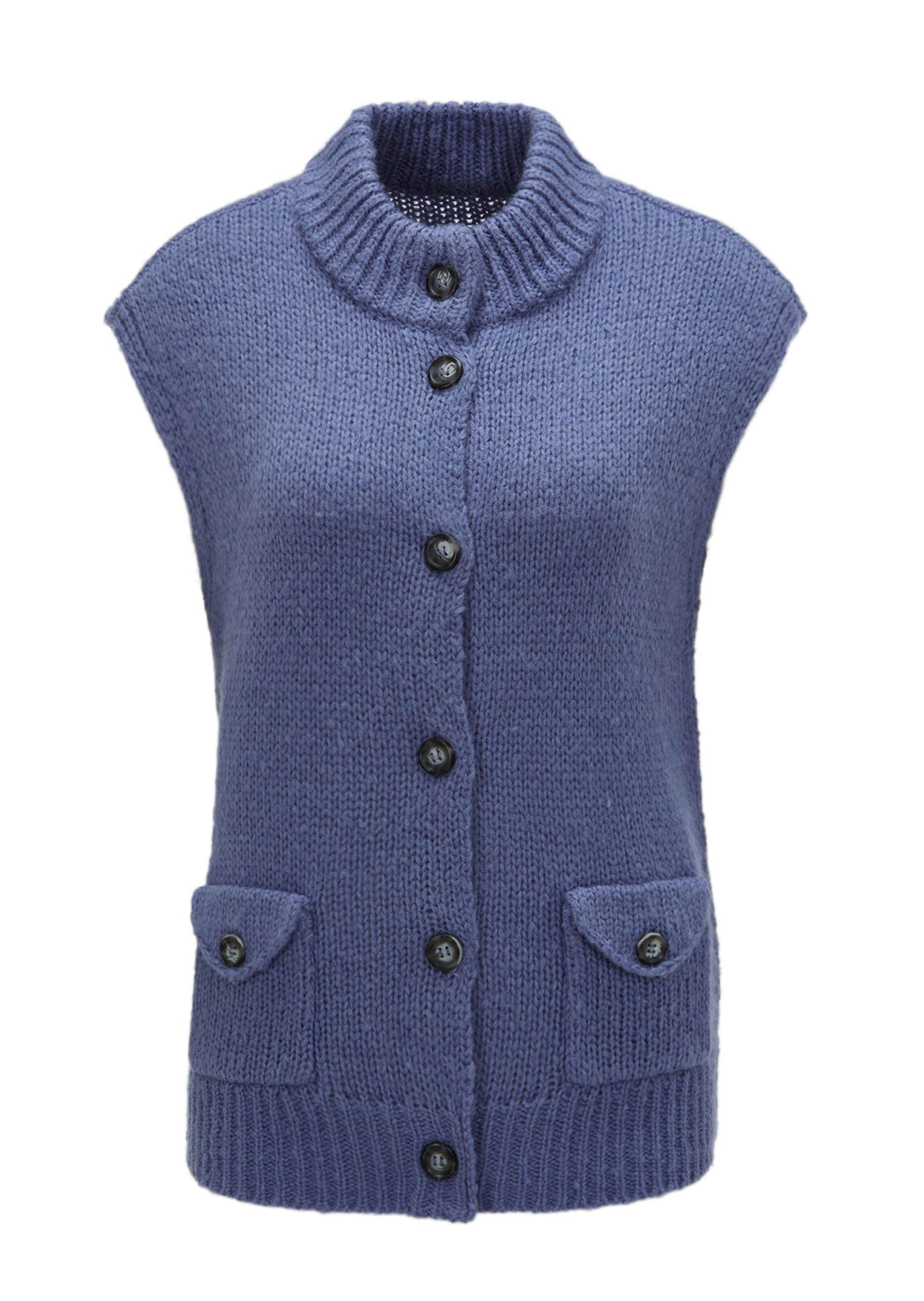 Strickweste mit aufgesetzten Taschen