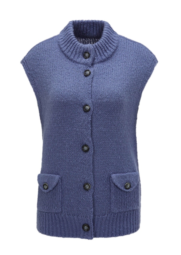 Strickweste mit aufgesetzten Taschen