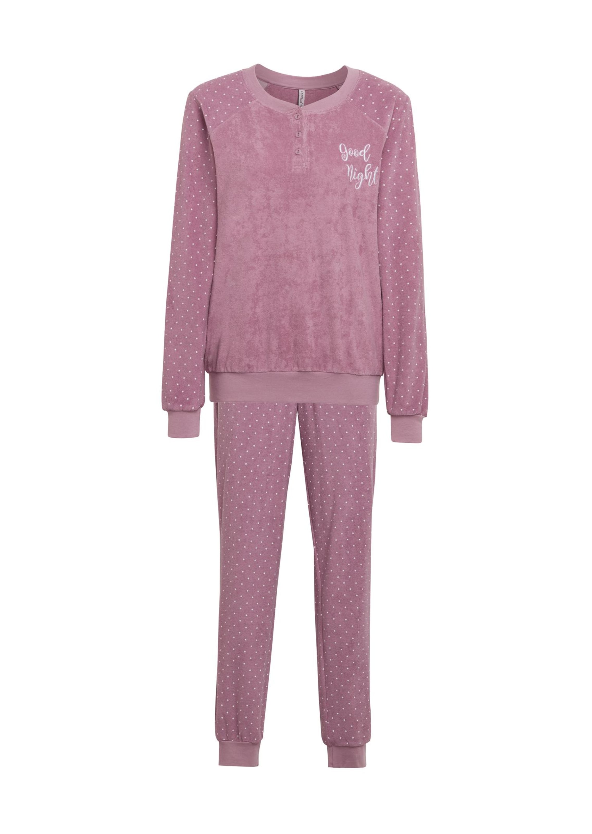 Weicher & bequemer Frotte-Pyjama mit Bündchen