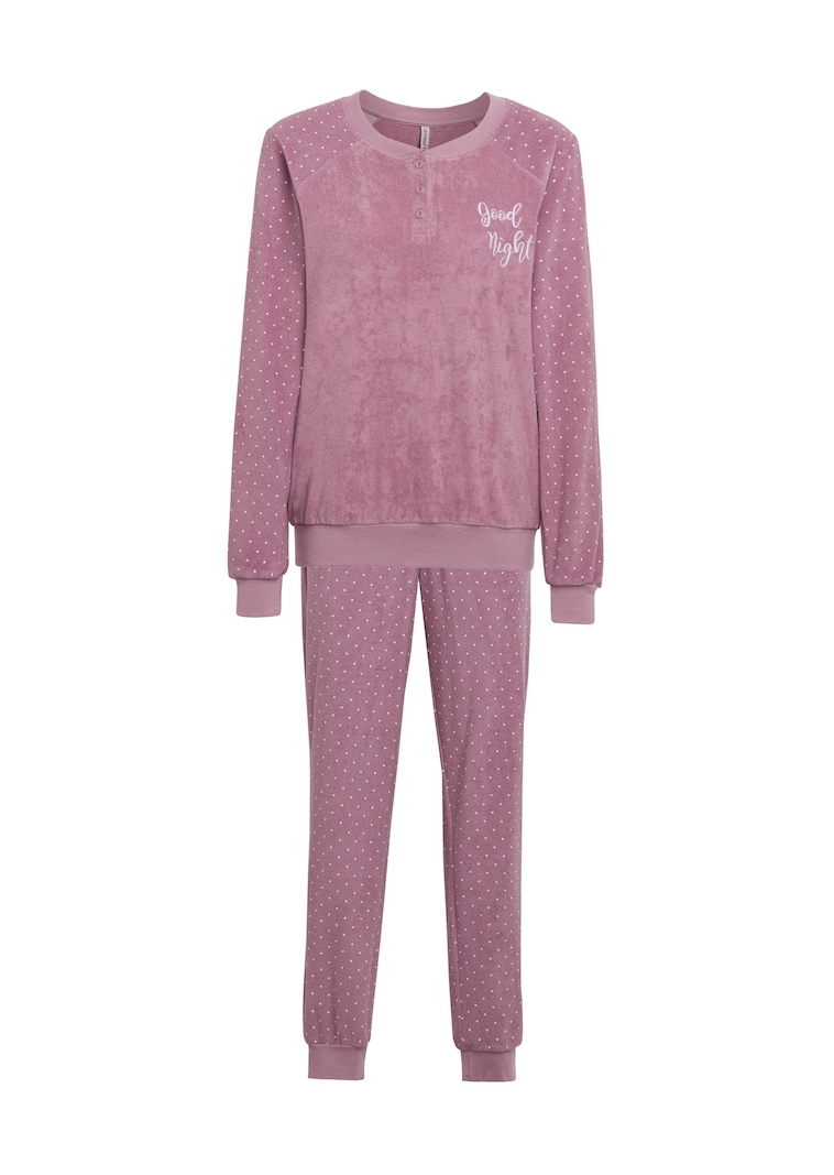 Weicher & bequemer Frotte-Pyjama mit BĂĽndchen