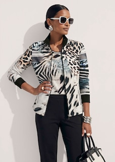 Sweatjack met opstaande kraag en animalprint thumbnail 5
